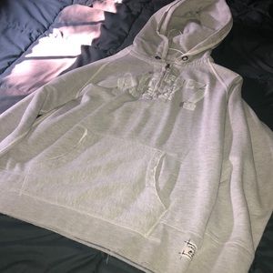 Grey American Eagle Pullover Hoodie
